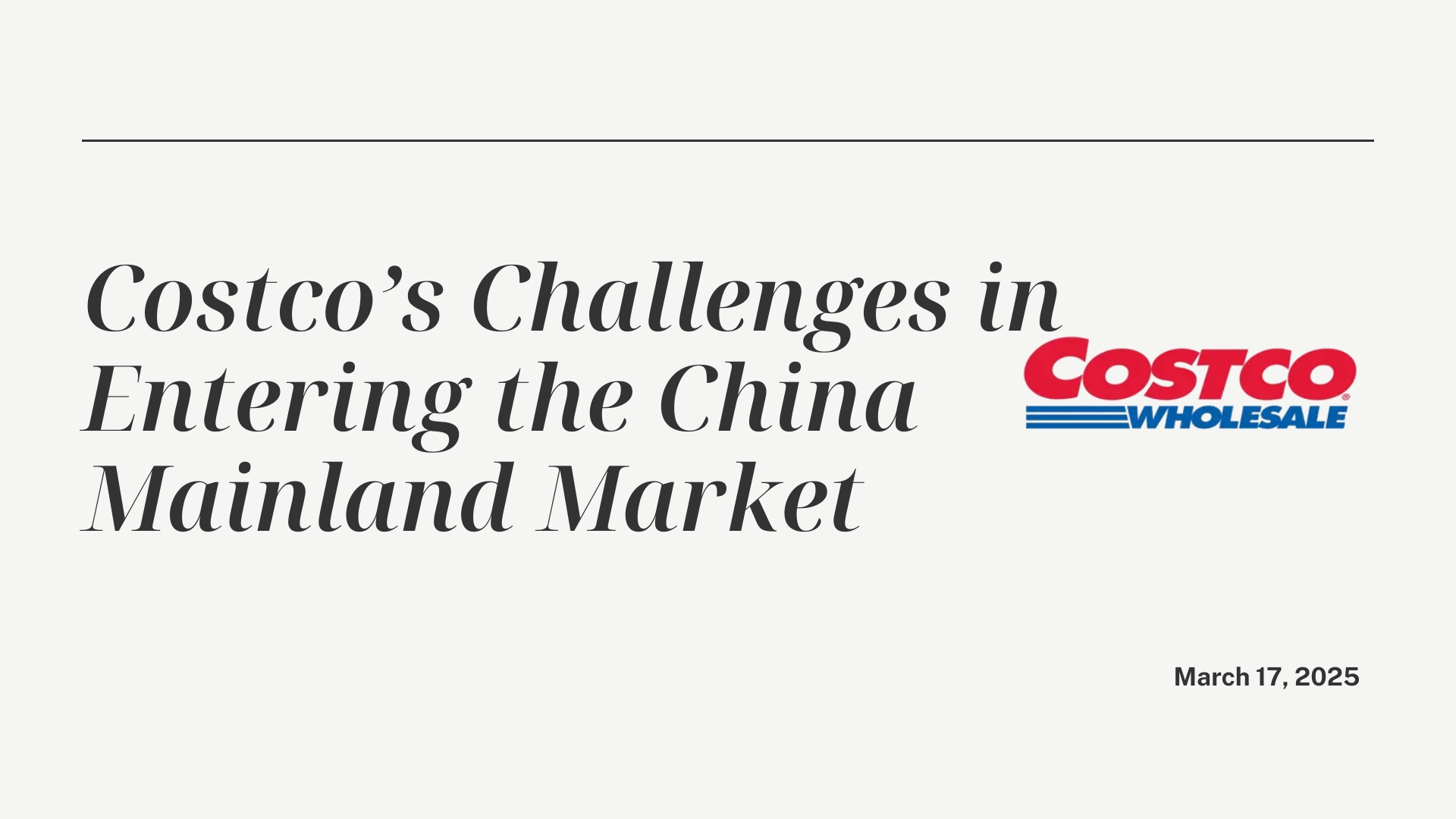 Costco case analysis (1)